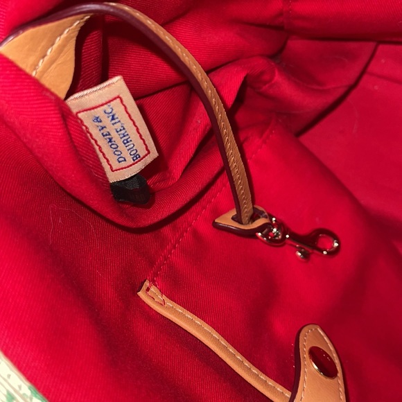 Gentle Used Dooney & Bourke shoulder bag Yellow/Green with brown trimming - Picture 9 of 10